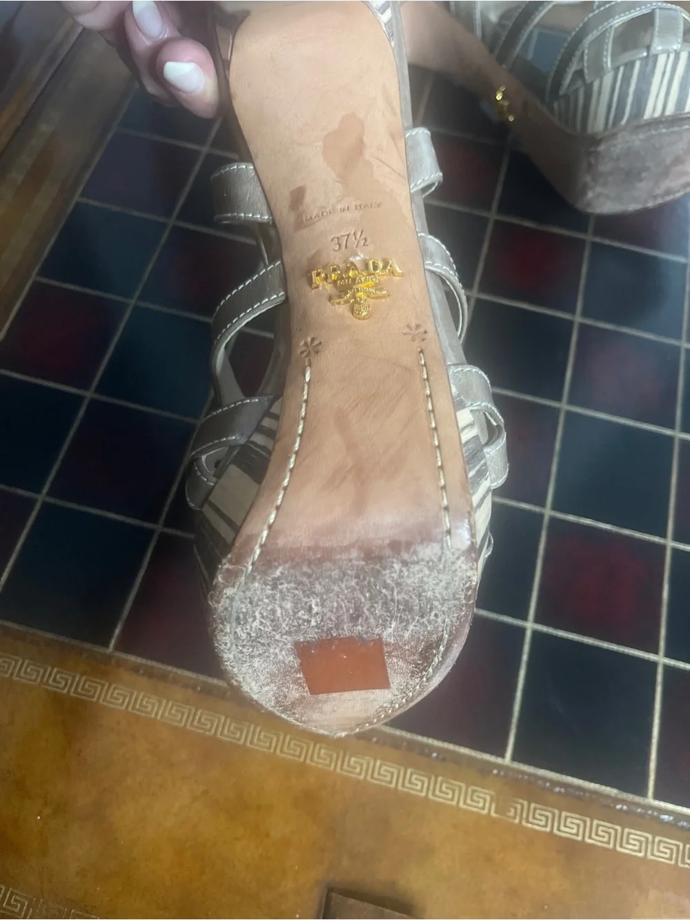 Prada Giunco Cage Sandals